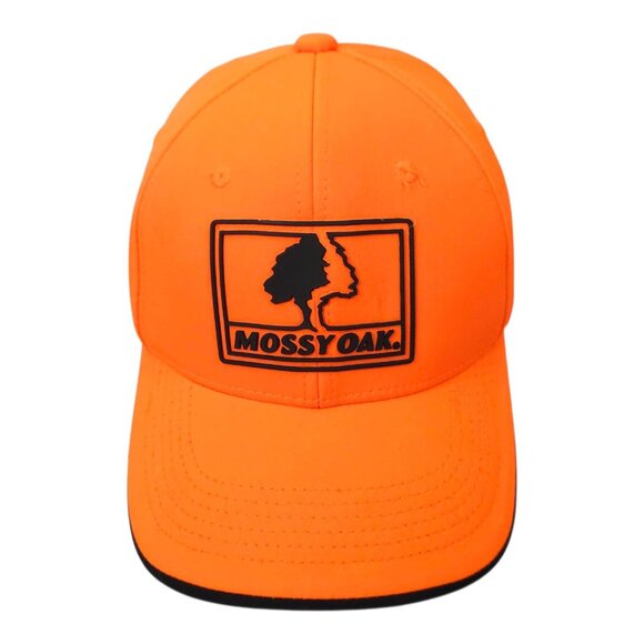 Mossy Oak Blaze Orange Strapback Cap Logo Hat Trucker Baseball Hunter Outdoor - Picture 15 of 15